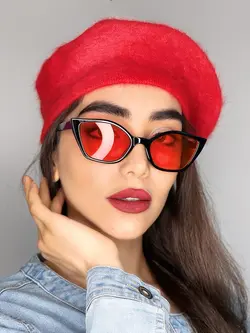عینک افتابی زنانه اصل گربه ای مشکی قرمز