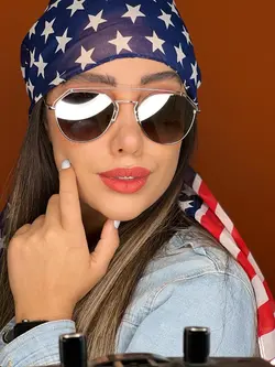 عینک زنانه پلی کربنات دو پل نقره ای