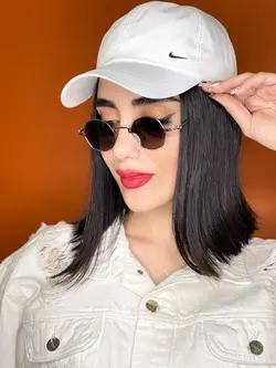 عینک زنانه چند ضلعی عدسی نقره ای