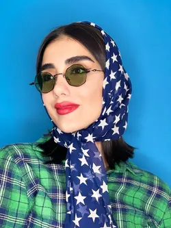 عینک افتابی چند ضلعی مشکی سبز