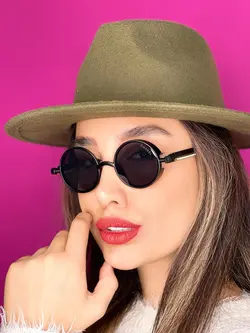 عینک آفتابی زنانه گرد مشکی برند شنل b33