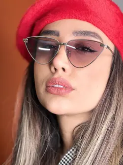 عینک مثلثی زنانه فرم فلزی   گرادیانت