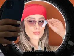 عینک مثلثی زنانه فرم فلزی   گرادیانت