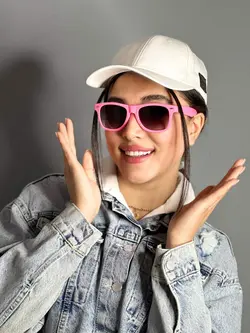 عینک آفتابی زنانه فریم صورتی ری بن ویفری یووی400