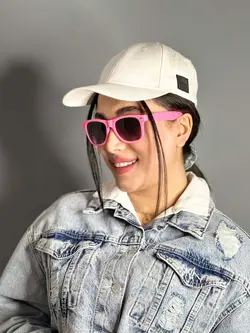 عینک آفتابی زنانه فریم صورتی ری بن ویفری یووی400