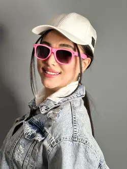 عینک آفتابی زنانه فریم صورتی ری بن ویفری یووی400