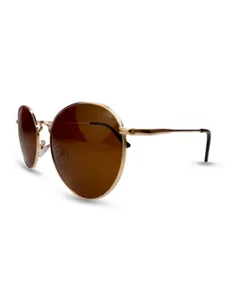 عینک آفتابی زنانه قهوه ای گرد یووی400