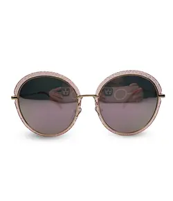 عینک آفتابی زنانه فریم طلایی و و صورتی یووی 400