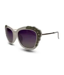 عینک آفتابی زنانه سفید مشکی گربه ای برند گوچی پلاریزه