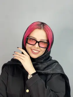 عینک آفتابی زنانه برند پرادا مستطیلی مشکی صورتی یووی ۴۰۰