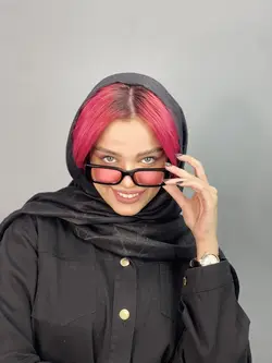 عینک آفتابی زنانه برند پرادا مستطیلی مشکی صورتی یووی ۴۰۰