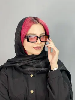 عینک آفتابی زنانه برند پرادا مستطیلی مشکی صورتی یووی ۴۰۰