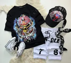 تیشرت اسکلت حلقه ای گنگ استایل😍😍😍 ۵سال تا بزرگسال.