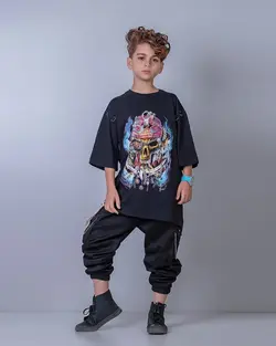 تیشرت اسکلت حلقه ای گنگ استایل😍😍😍 ۵سال تا بزرگسال.