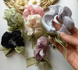 کش مو حریر کریستال آویز گل