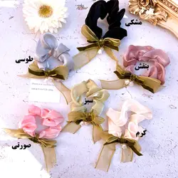 کش مو حریر کریستال آویز گل