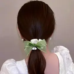 کش مو حریر کریستال آویز گل