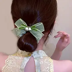 کش مو حریر کریستال آویز گل