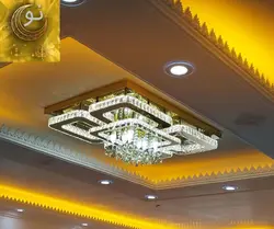 لوستر سقفی مدرن مربعی با کریستال آویز  کد 446