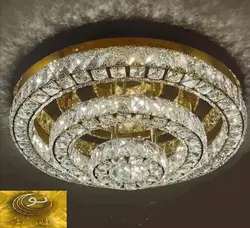 لوستر مدرن سقفی  دایره سه بر کریستال  سه حلقه سایز  60-40-20