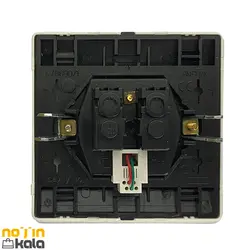 پریز تلفن دوکاره آسیا الکتریک مدل کریستال صدفی-طلایی