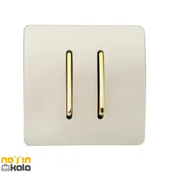 کلید دو پل آسیا الکتریک مدل کریستال صدفی-طلایی