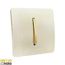 کلید تک پل آسیا الکتریک مدل کریستال صدفی-طلایی