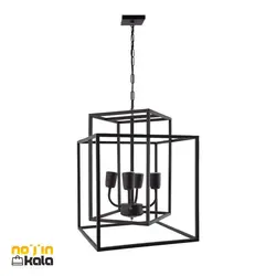 لوستر فلزی فانتزی 4 شعله مدل مکعب در مکعب پارسیان