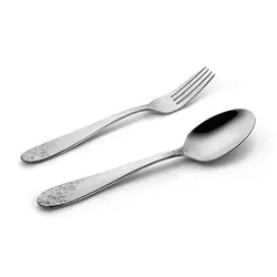 سرویس قاشق و چنگال ۱۲پارچه ناب استیل مدل امپریال سیلور