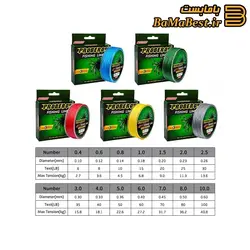 نخ ماهیگیری براید 4X - PROBEROS - شماره 7.0 سبز 100m