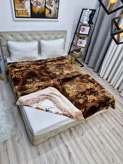 پتو ضخيم ابريشمي دورو دندون موشي ٢نفره