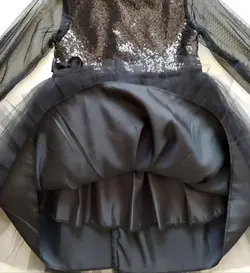 سارافون دخترانه مجلسی پولک مشکی سایز 1