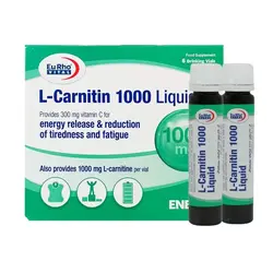 ویال خوراکی ال کارنیتین 1000 یوروویتال _ 6عددی با طعم پرتقال