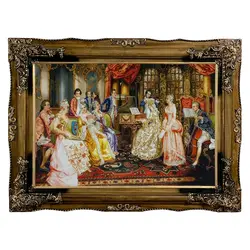 تابلو فرش ماشینی طرح پیانو زن 6