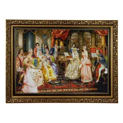 تابلو فرش ماشینی طرح پیانو زن 7