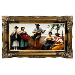 تابلو فرش ماشینی طرح گیتار زن دوره گرد 1