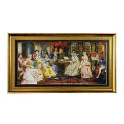 تابلو فرش ماشینی طرح پیانو زن 13