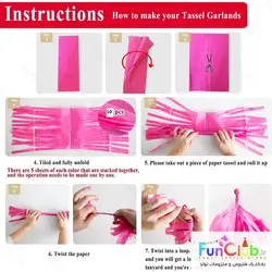 آویز ریش ریش کاغذی 35 سانتی (بسته 10 عددی) سرخابی