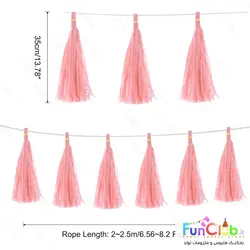 آویز ریش ریش کاغذی 35 سانتی (بسته 10 عددی) صورتی