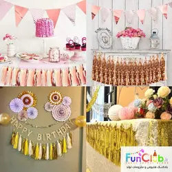 آویز ریش ریش کاغذی 35 سانتی (بسته 10 عددی) صورتی