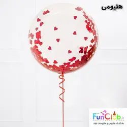 بوبو بالن هلیومی با پولکی قلب قرمز