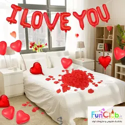 پکیج تزیین در منزل ست ILoveYou مشکی قرمز
