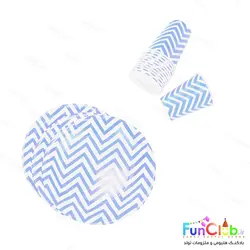 لوازم پذیرایی تم زیگزاگ آبی پاستل - شروع قیمت از :