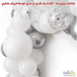 پکیج بادکنک آرایی در منزل تم نقره ای سفید