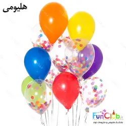 پکیج بادکنک هلیومی تم رنگارنگ+پولکی دار (14عدد)