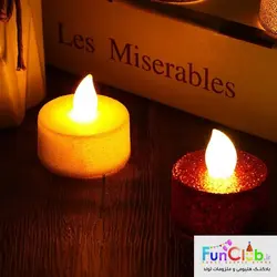 شمع وارمر ال ای دی سوپر لوکس طرح دایره اکلیلی (بسته 6 عددی) - (رنگبندی:سفید-قرمز-مشکی)