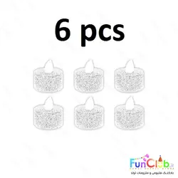 شمع وارمر ال ای دی سوپر لوکس طرح دایره اکلیلی (بسته 6 عددی) - (رنگبندی:سفید-قرمز-مشکی)
