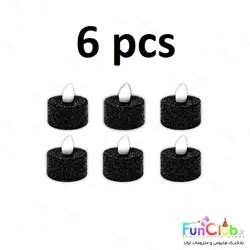 شمع وارمر ال ای دی سوپر لوکس طرح دایره اکلیلی (بسته 6 عددی) - (رنگبندی:سفید-قرمز-مشکی)