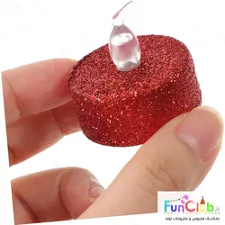 شمع وارمر ال ای دی سوپر لوکس طرح دایره اکلیلی (بسته 6 عددی) - (رنگبندی:سفید-قرمز-مشکی)