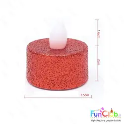 شمع وارمر ال ای دی سوپر لوکس طرح دایره اکلیلی (بسته 6 عددی) - (رنگبندی:سفید-قرمز-مشکی)